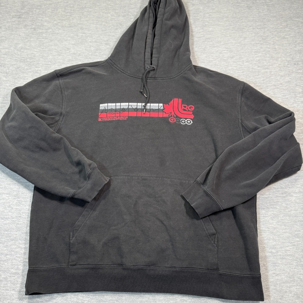 LRG Hoodie Men XL Black Canada Maple Leaf‎ Rollerblade Graphic Streetwear